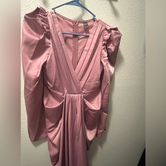 MIDI women pink dress - Picture 5 of 6